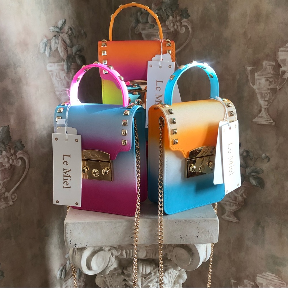LE MIEL CROSS BODY OMBRÉ VEGAN BAGS NWT - Picture 2 of 5